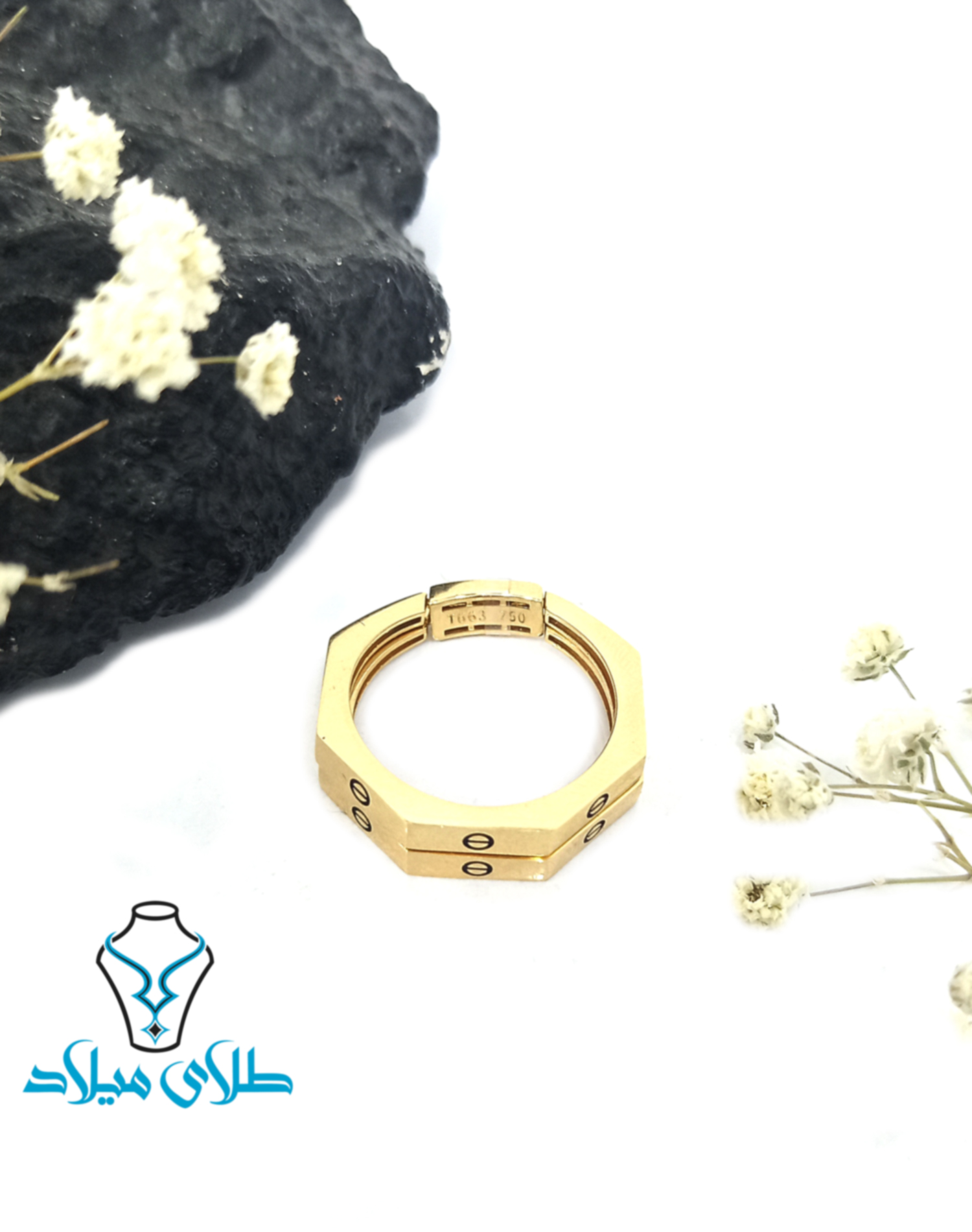 انگشتر طلا کارتیه کد3 · انگشتر بدون نگین طلا · 18 عیار · 2.55 گرم