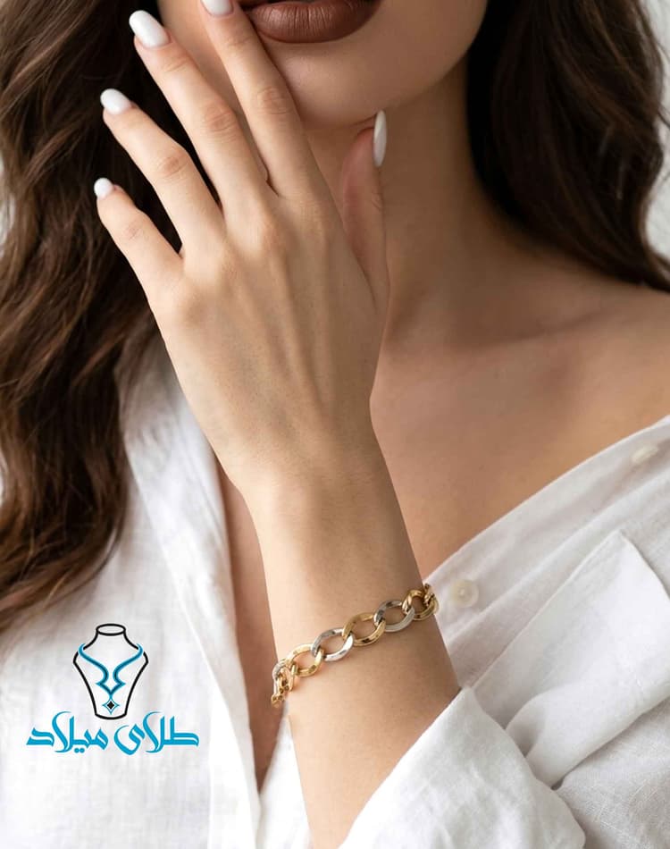 دستبند زنجیری آزیتا · دستبند زنجیری · 18 عیار · 8.66 گرم