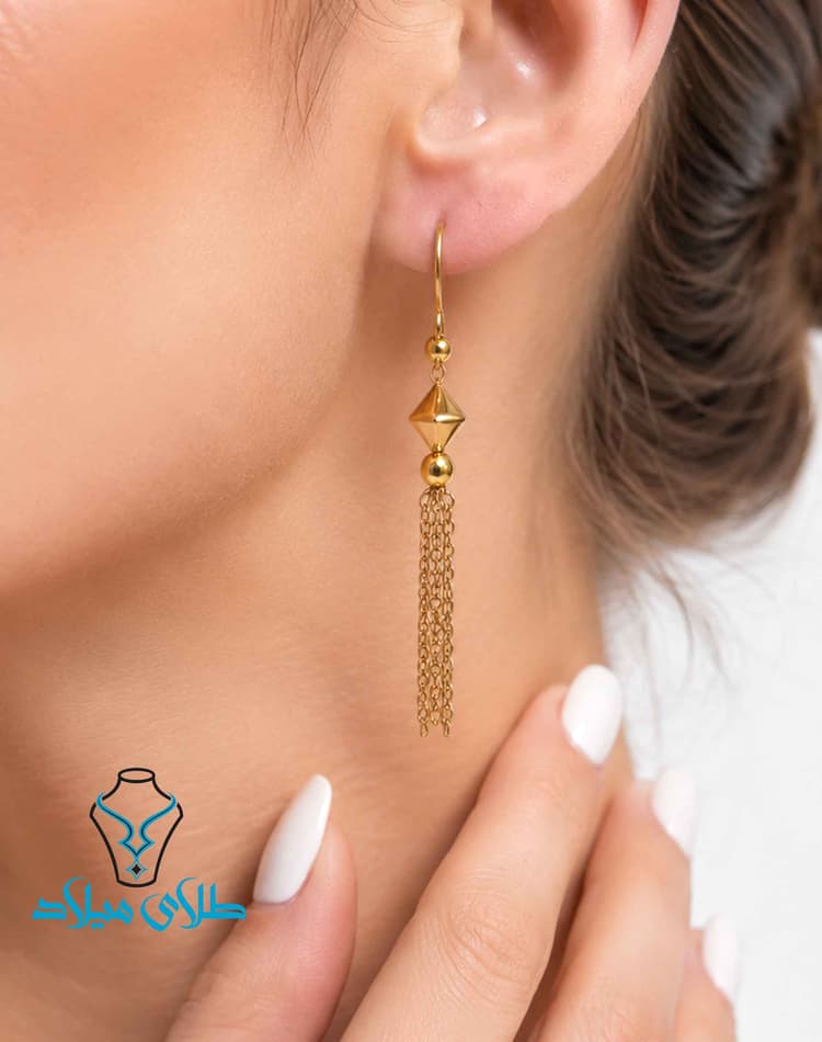 گوشواره آویز بهسا · گوشواره آویز طلا · 18 عیار · 3.28 گرم
