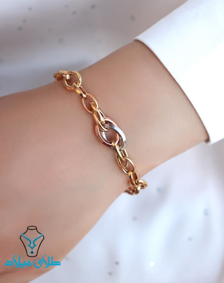 دستبند کد19 · دستبند زنجیری · 18 عیار · 7.96 گرم