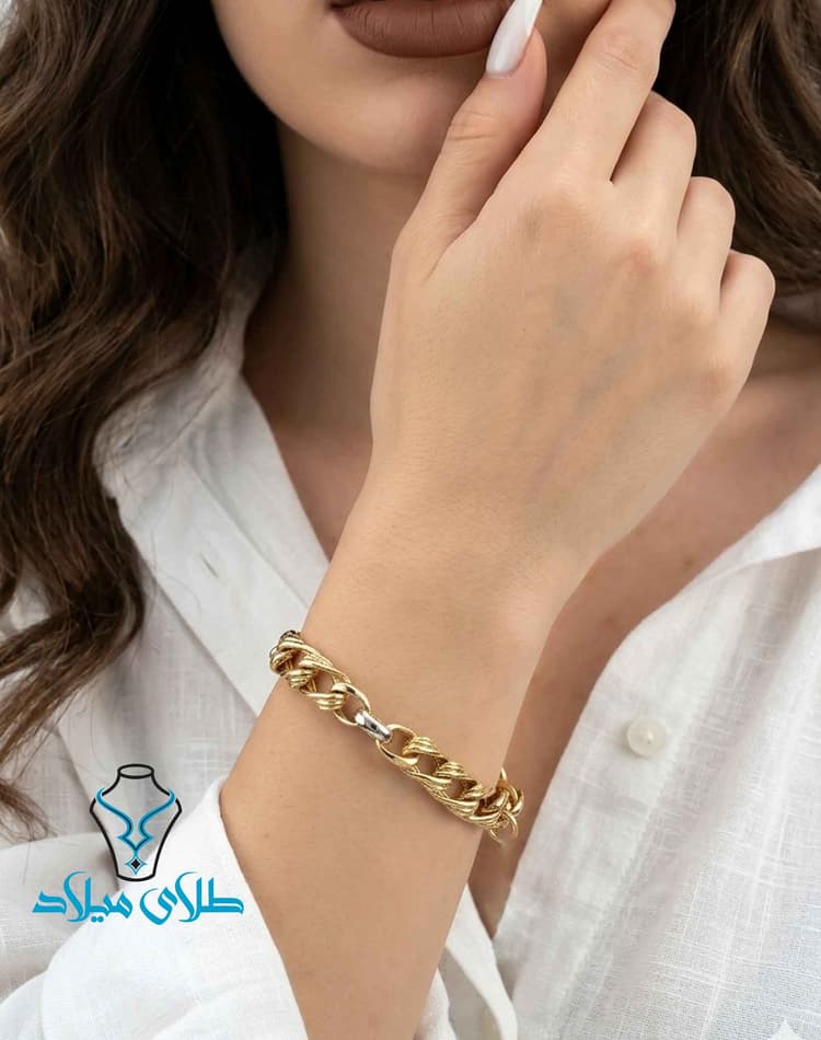 خرید دستبند طلا آوینا · دستبند زنجیری · 18 عیار · 11.16 گرم