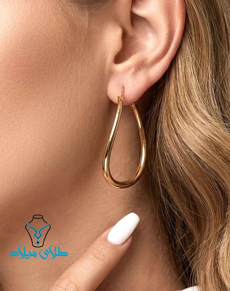 گوشواره حلقه ای کارولین · گوشواره حلقه‌ ای · 18 عیار · 7.71 گرم