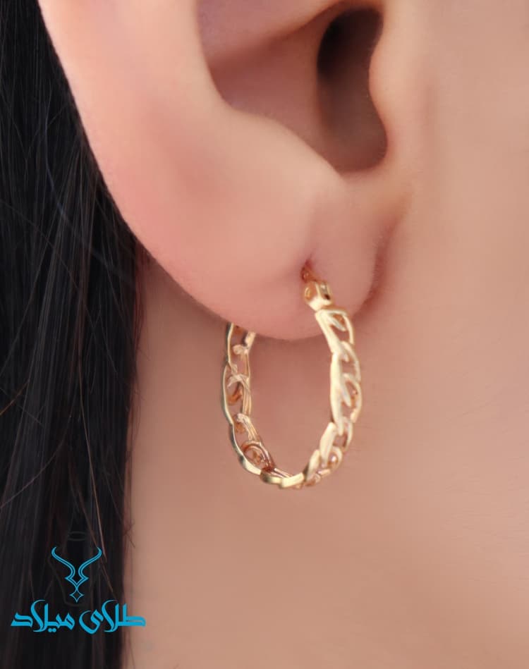 گوشواره حلقه‌ای کارتیه کد5 · گوشواره حلقه‌ ای · 18 عیار · 2.15 گرم