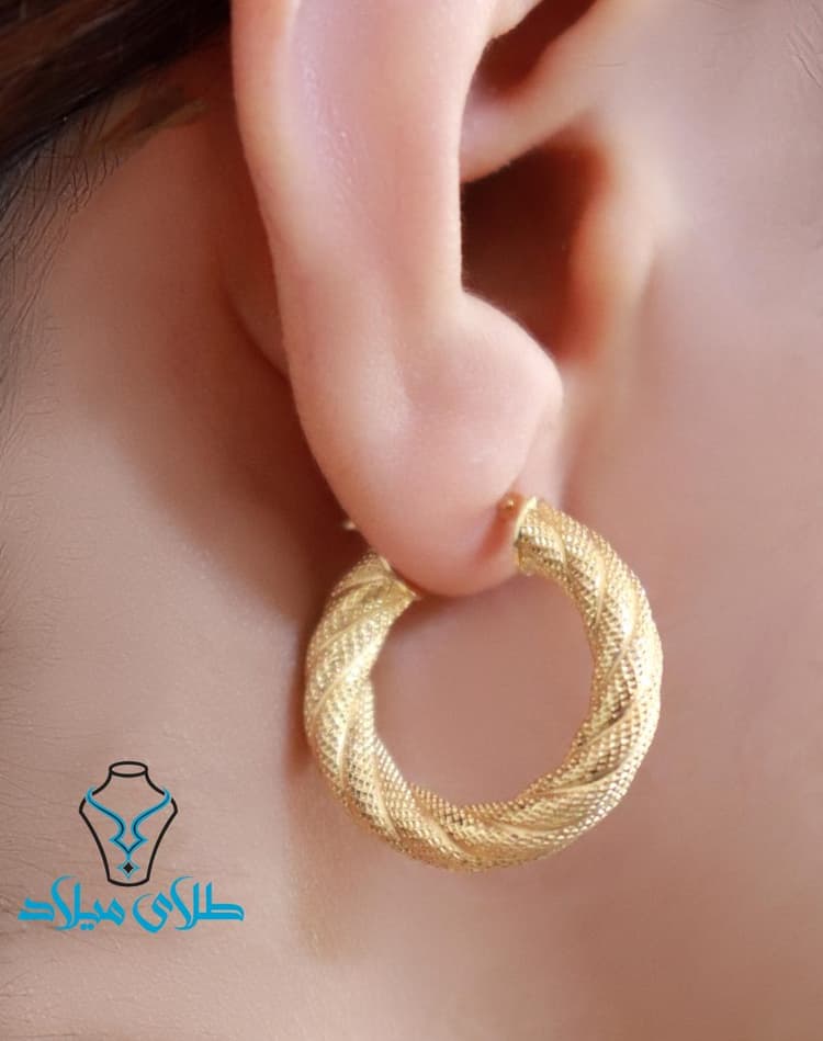 گوشواره حلقه ای کلارا · گوشواره حلقه‌ ای · 18 عیار · 3.01 گرم