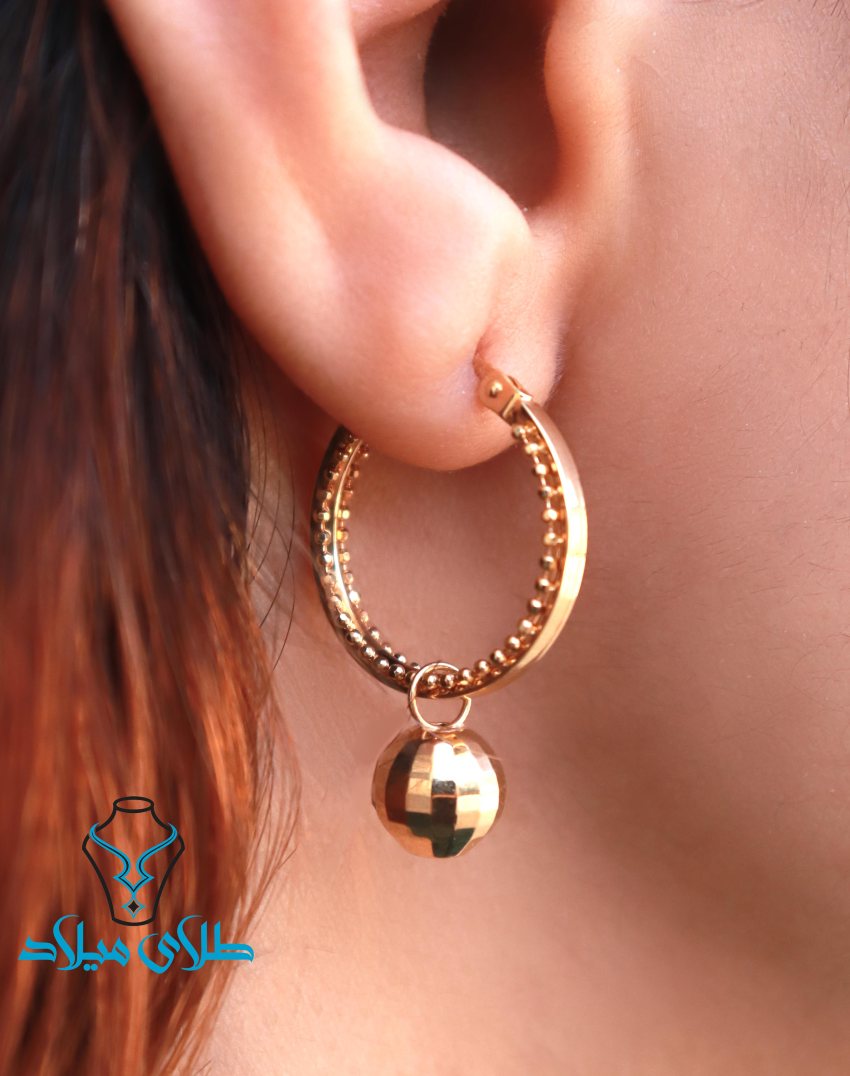 گوشواره حلقه ای دیلان · گوشواره حلقه‌ ای · 18 عیار · 3.99 گرم