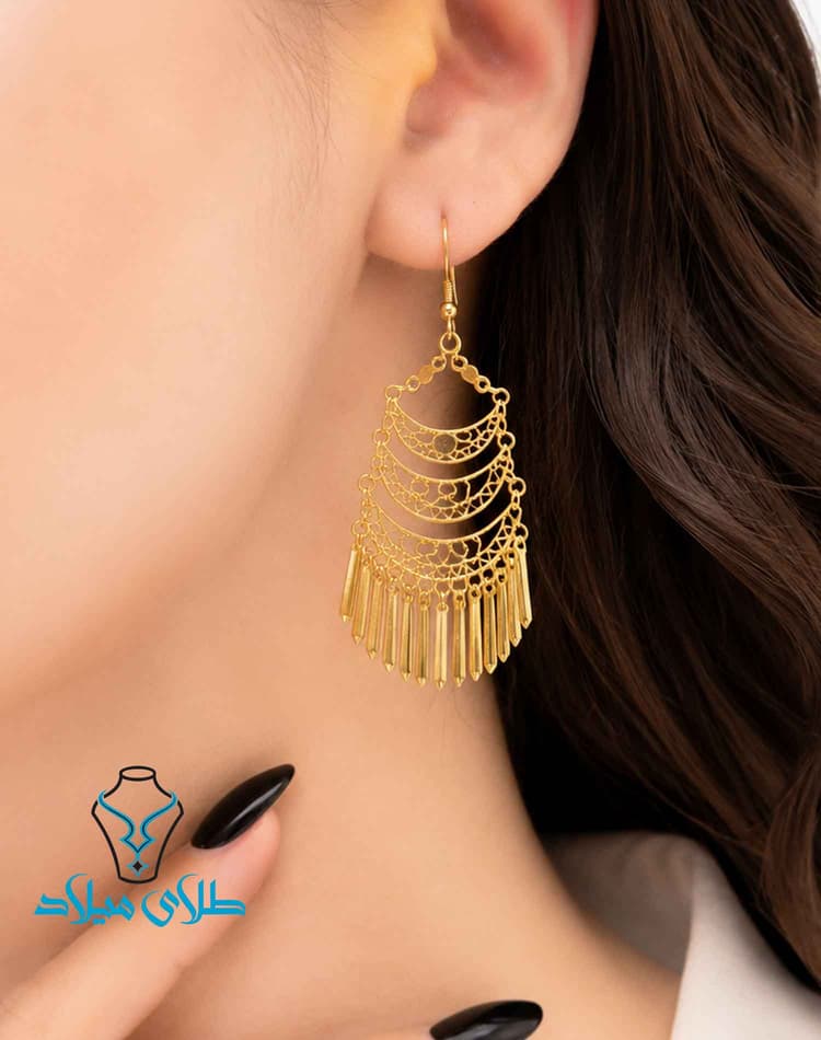 گوشواره آویز فاطیما · گوشواره آویز طلا · 18 عیار · 7.02 گرم