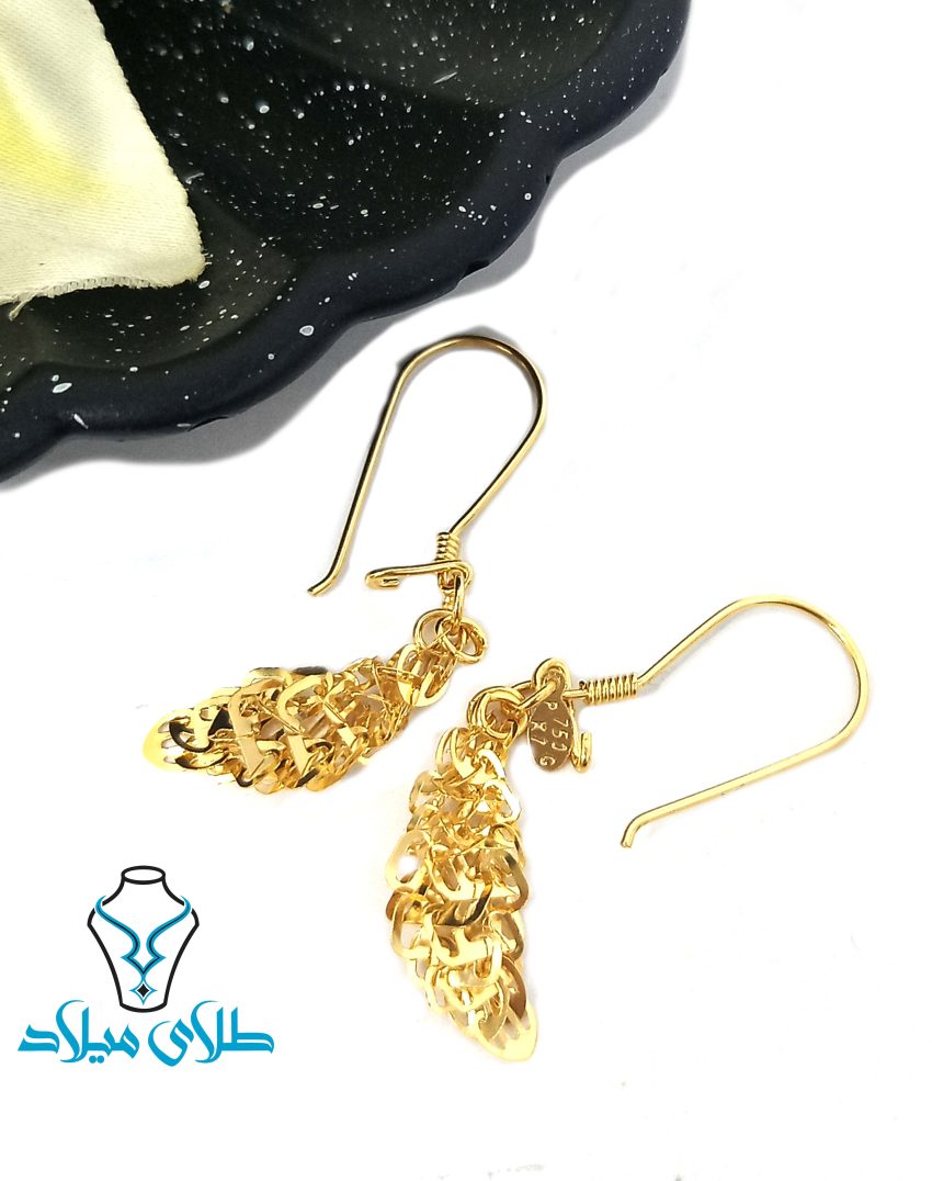 گوشواره آویز گلناز · گوشواره آویز طلا