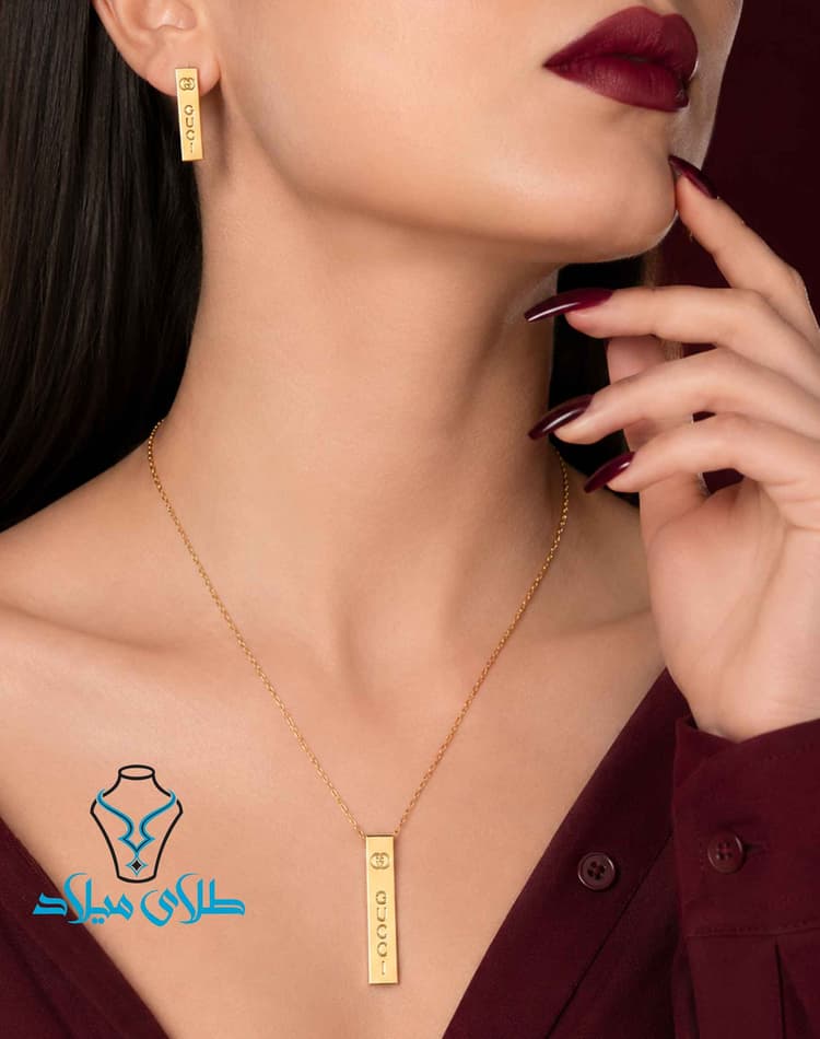 نیم ست گوچی · نیم ست طلا بدون نگین · 18 عیار · 8.22 گرم