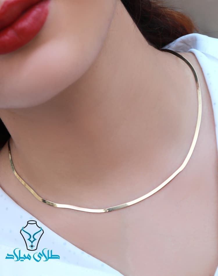 گردنبند هرینگبون کد17 · گردنبند مردانه طلا · 18 عیار · 4.04 گرم