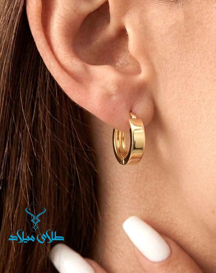 گوشواره حلقه ای کد19 · گوشواره حلقه‌ ای · 18 عیار · 1.49 گرم