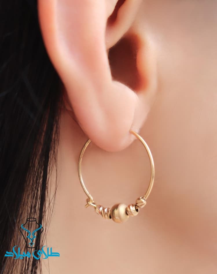 گوشواره حلقه ای کد4 · گوشواره حلقه‌ ای · 18 عیار · 2.59 گرم