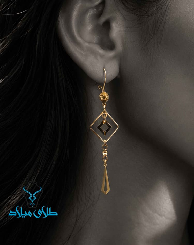 گوشواره آویز ژانین · گوشواره آویز طلا · 18 عیار · 2.28 گرم