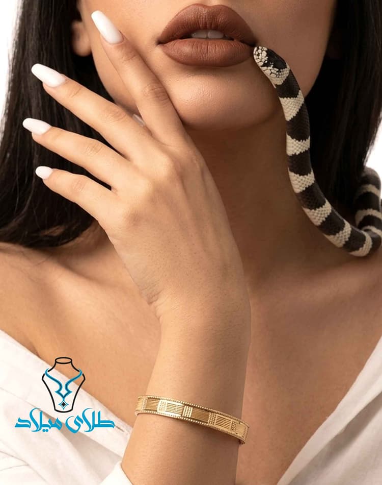 النگو ژیلا طلا کد9 · النگو سایز 1 · 18 عیار · 6.55 گرم