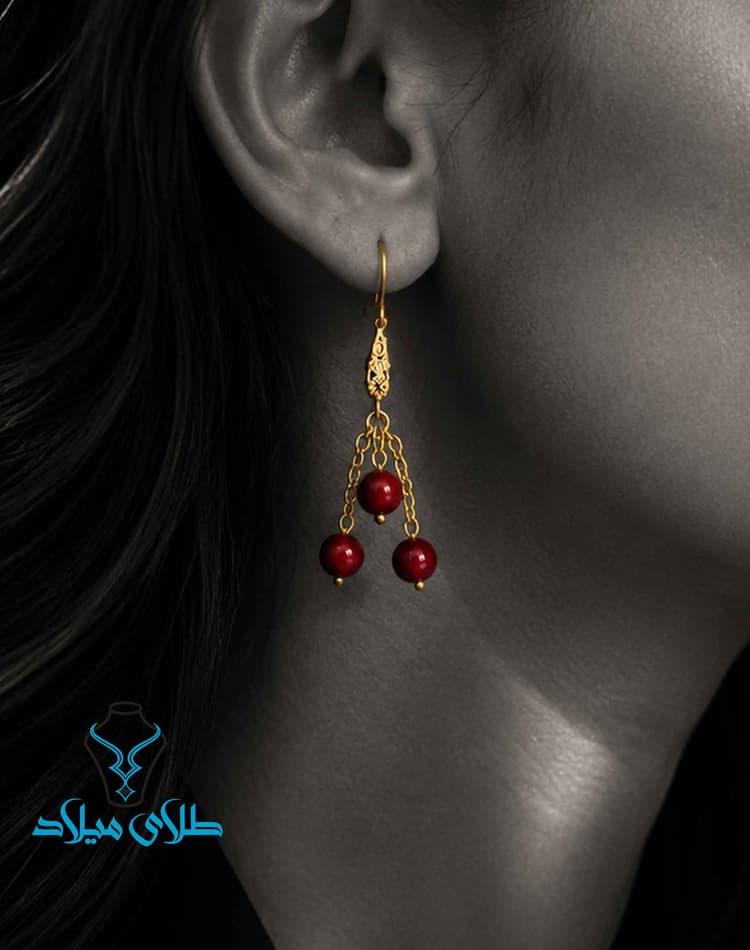 گوشواره آویز ژوانا · گوشواره آویز طلا · 18 عیار · 5.84 گرم
