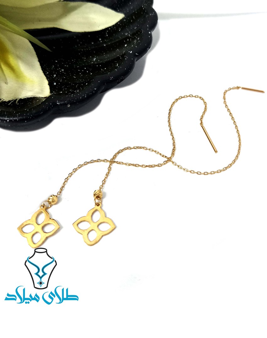 گوشواره بخیه ای ماهانا · گوشواره آویز طلا