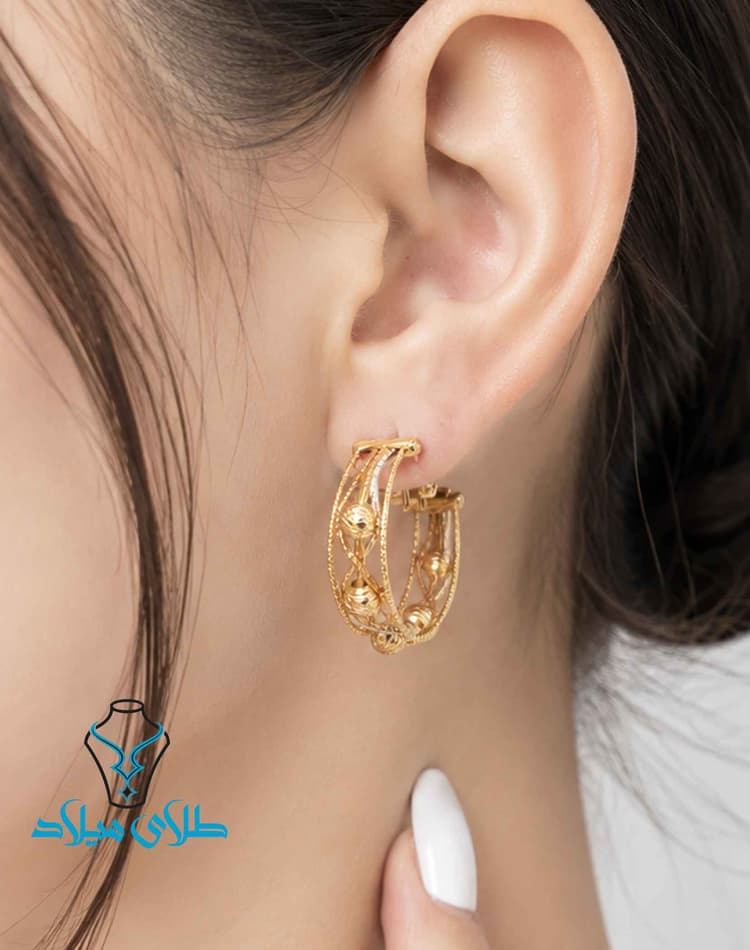 گوشواره حلقه ای محنا · گوشواره حلقه‌ ای · 18 عیار · 6.02 گرم