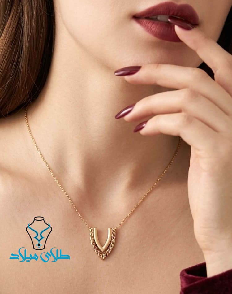 گردنبند فانتزی مهدا · گردنبند مینیمال طلا · 18 عیار · 5.91 گرم