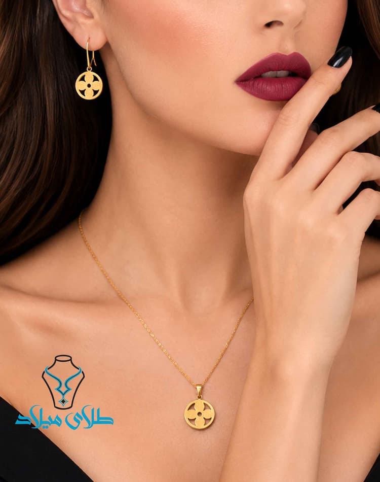 نیم ست میلیس · نیم ست طلا بدون نگین · 18 عیار · 4.31 گرم