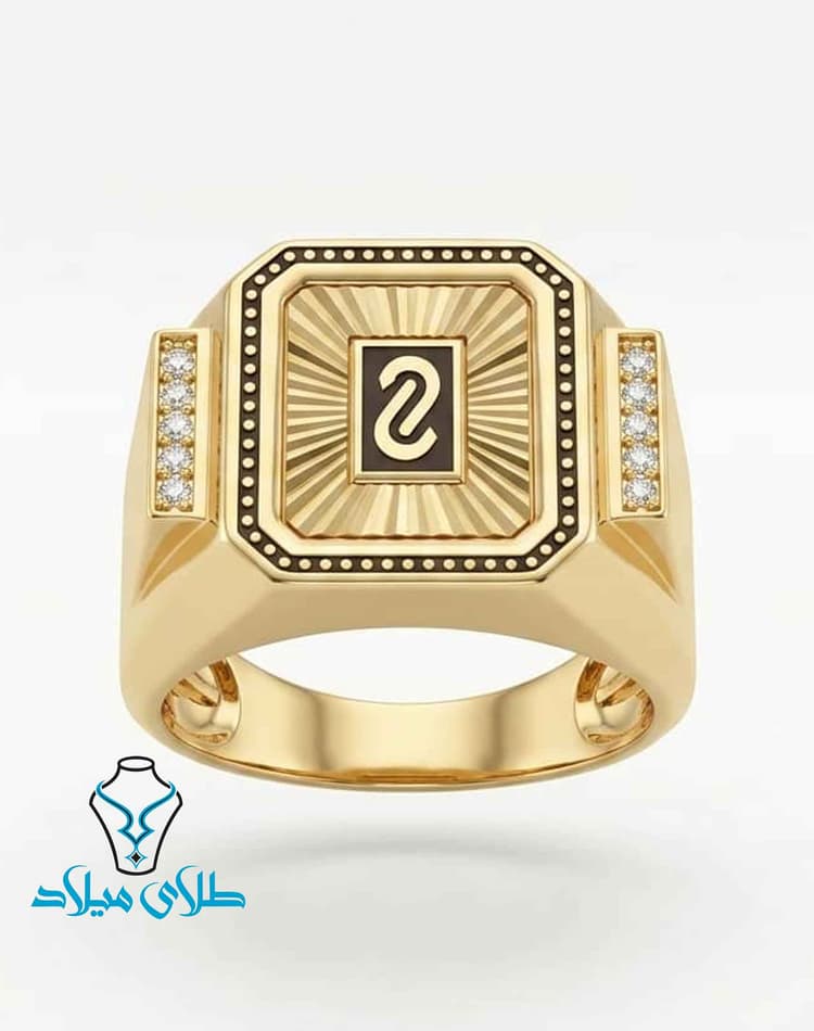 انگشتر موناکو مردانه کد25 · انگشتر طلا مردانه · 18 عیار · 6.11 گرم