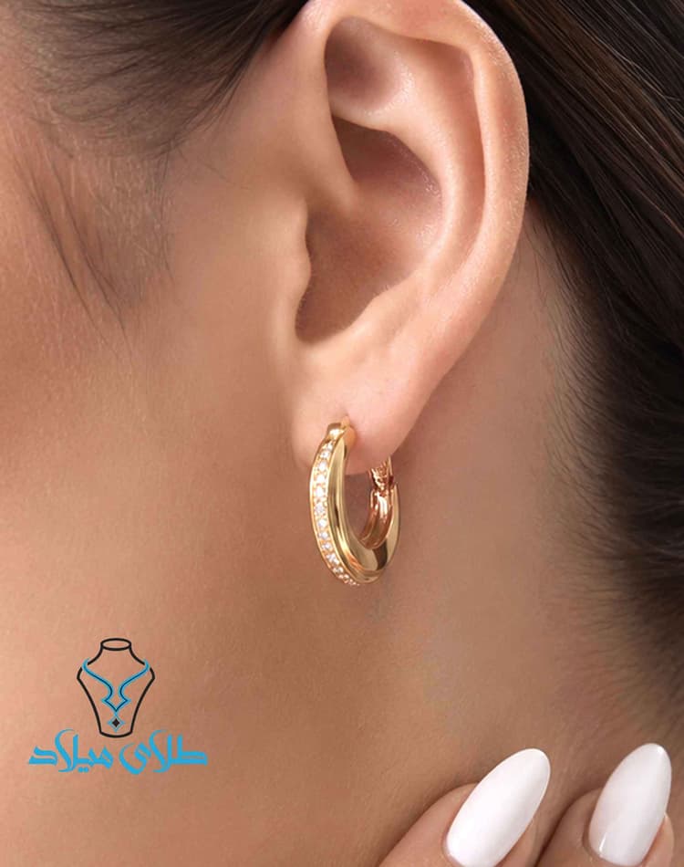 گوشواره حلقه ای نیان · گوشواره حلقه‌ ای · 18 عیار · 4.28 گرم