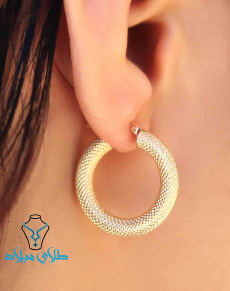 گوشواره حلقه ای نیلدا · گوشواره حلقه‌ ای · 18 عیار · 2.73 گرم