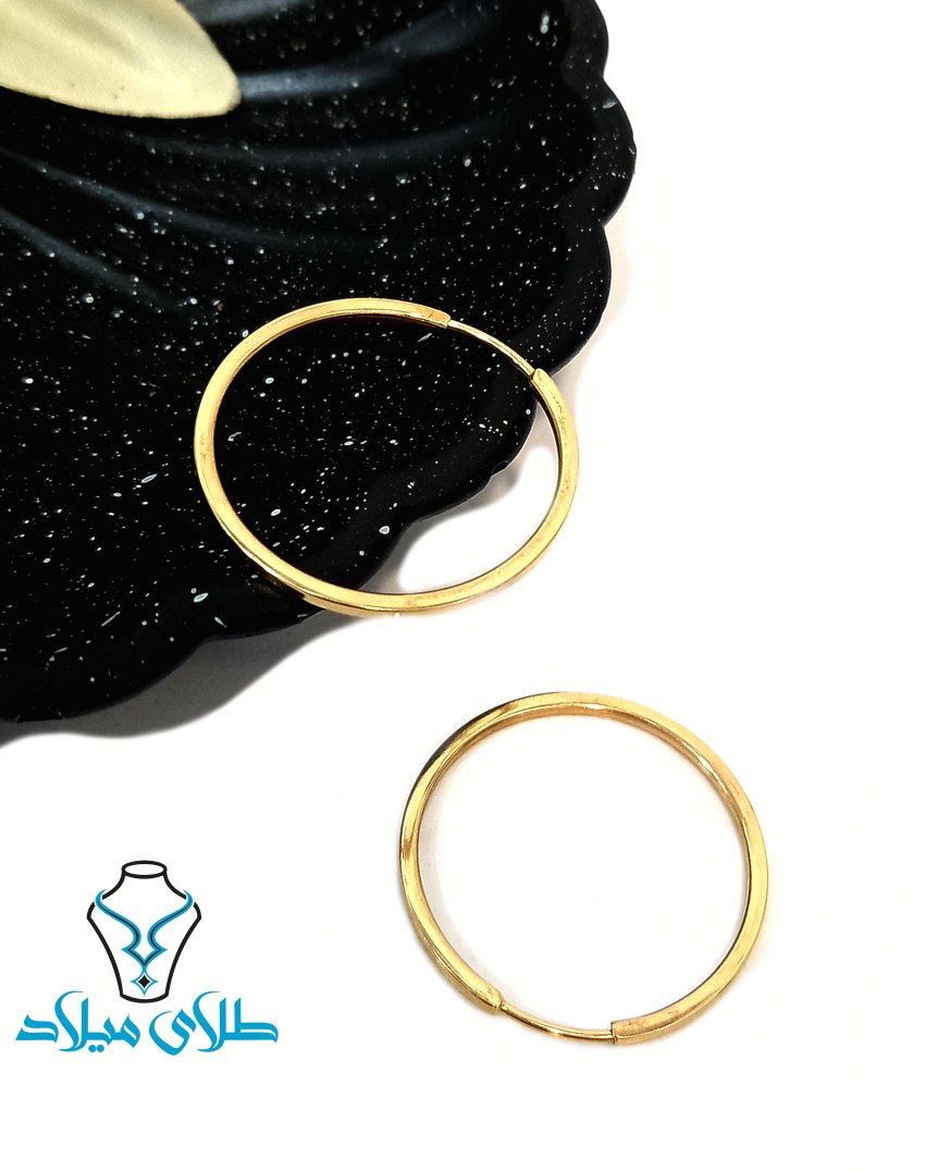 گوشواره حلقه ای نیلرام · گوشواره حلقه‌ ای · 18 عیار · 2.38 گرم