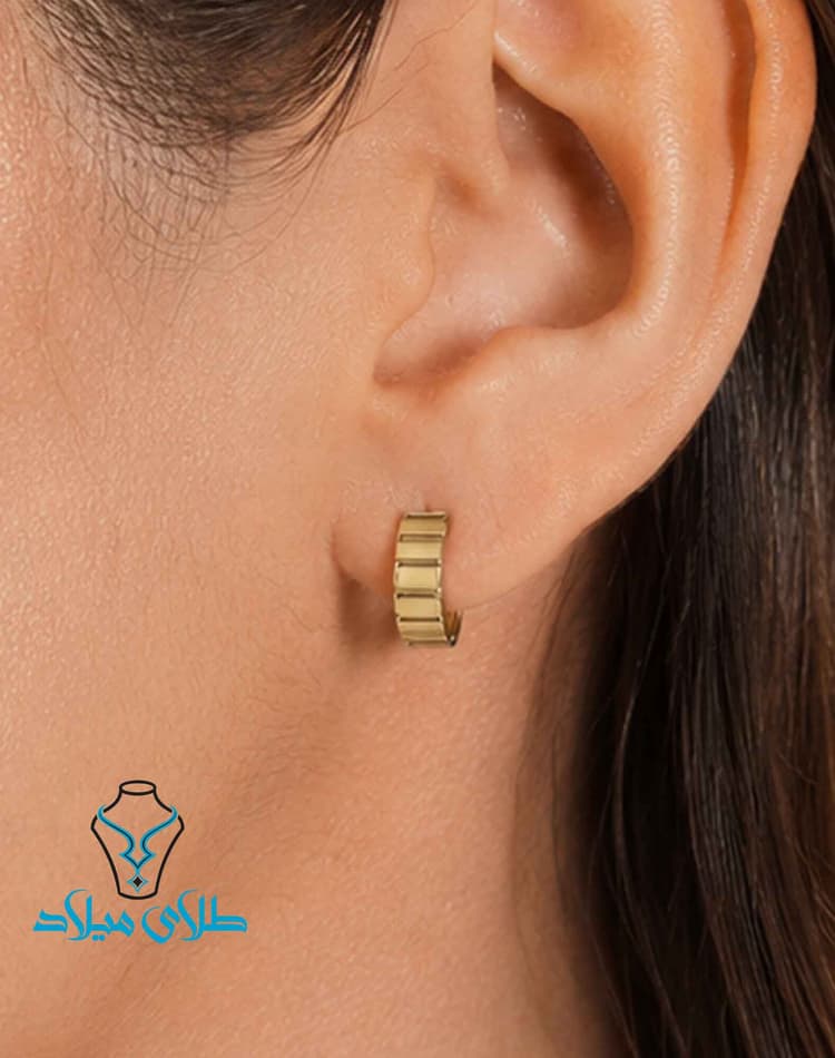 گوشواره حلقه‌ای پارمین · گوشواره حلقه‌ ای · 18 عیار · 3.05 گرم