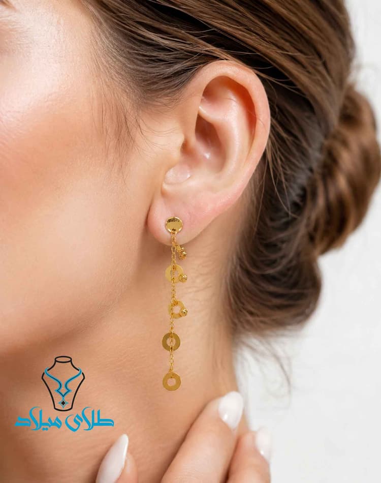 گوشواره آویز رونیا · گوشواره آویز طلا · 18 عیار · 1.68 گرم