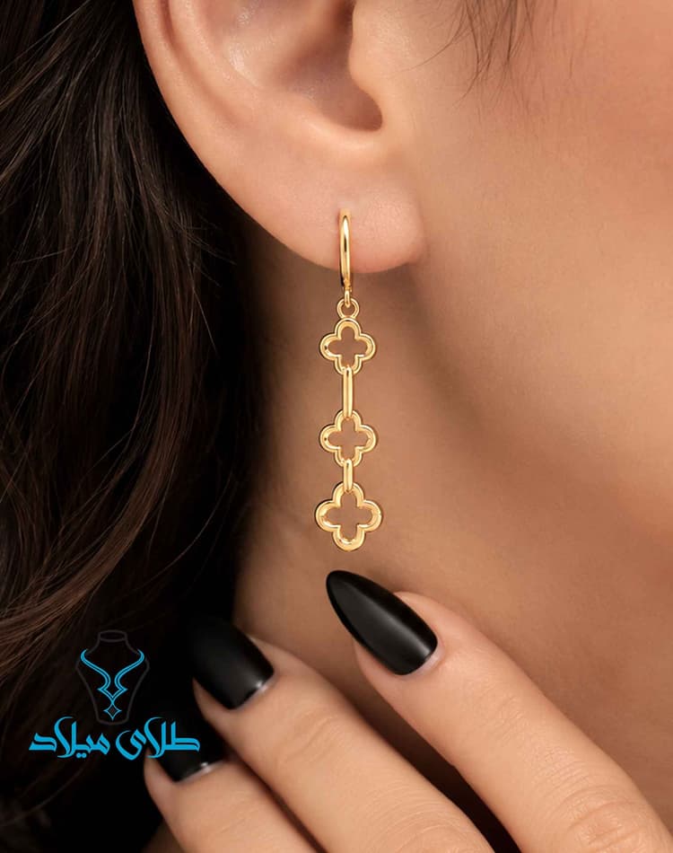 گوشواره آویز سانیا · گوشواره آویز طلا · 18 عیار · 4.96 گرم