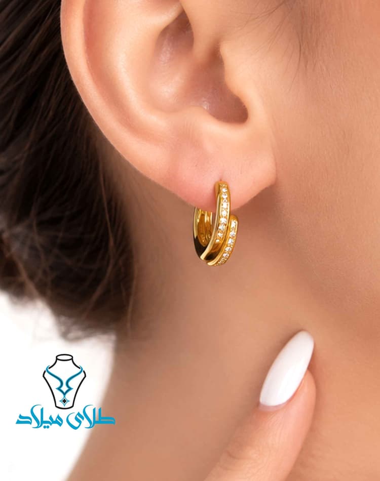 گوشواره حلقه ای سایه · گوشواره حلقه‌ ای · 18 عیار · 4.65 گرم