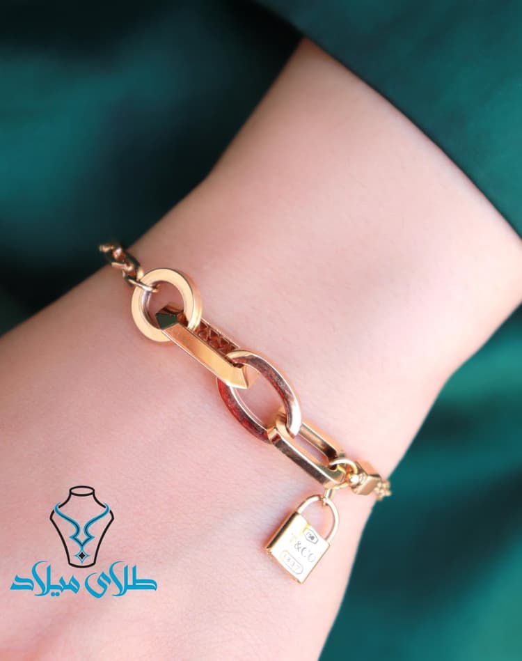 دستبند طلا تیفانی کد8 · دستبند زنجیری · 18 عیار · 7.72 گرم