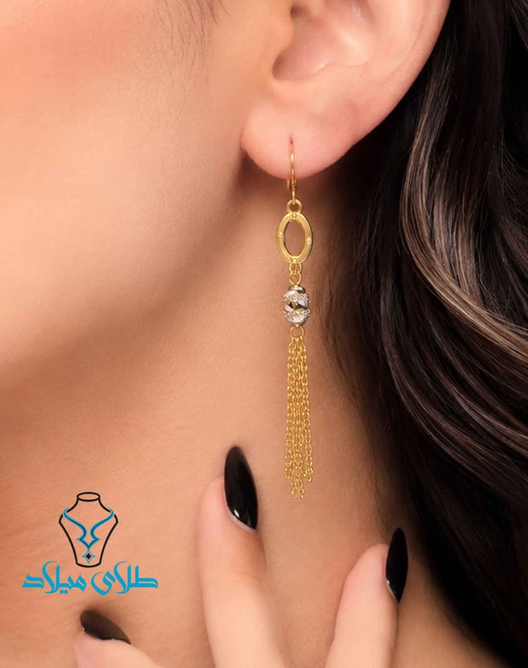 گوشواره آویز ونسا · گوشواره آویز طلا · 18 عیار · 3 گرم