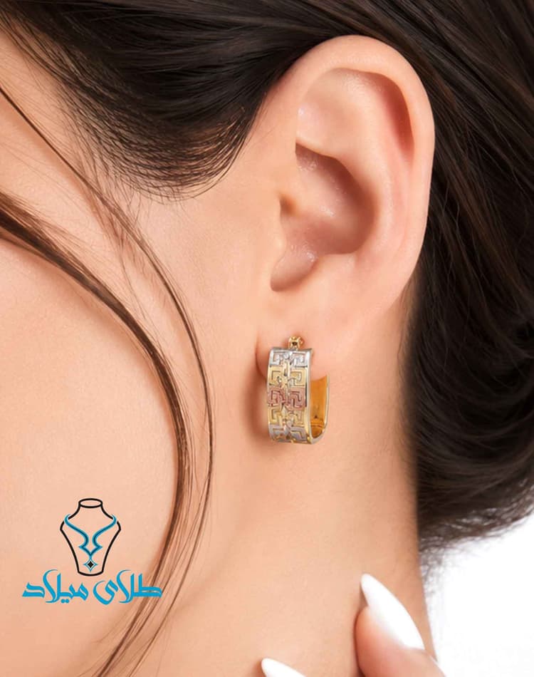 گوشواره حلقه‌ای ورساچ کد25 · گوشواره حلقه‌ ای · 18 عیار · 3.31 گرم