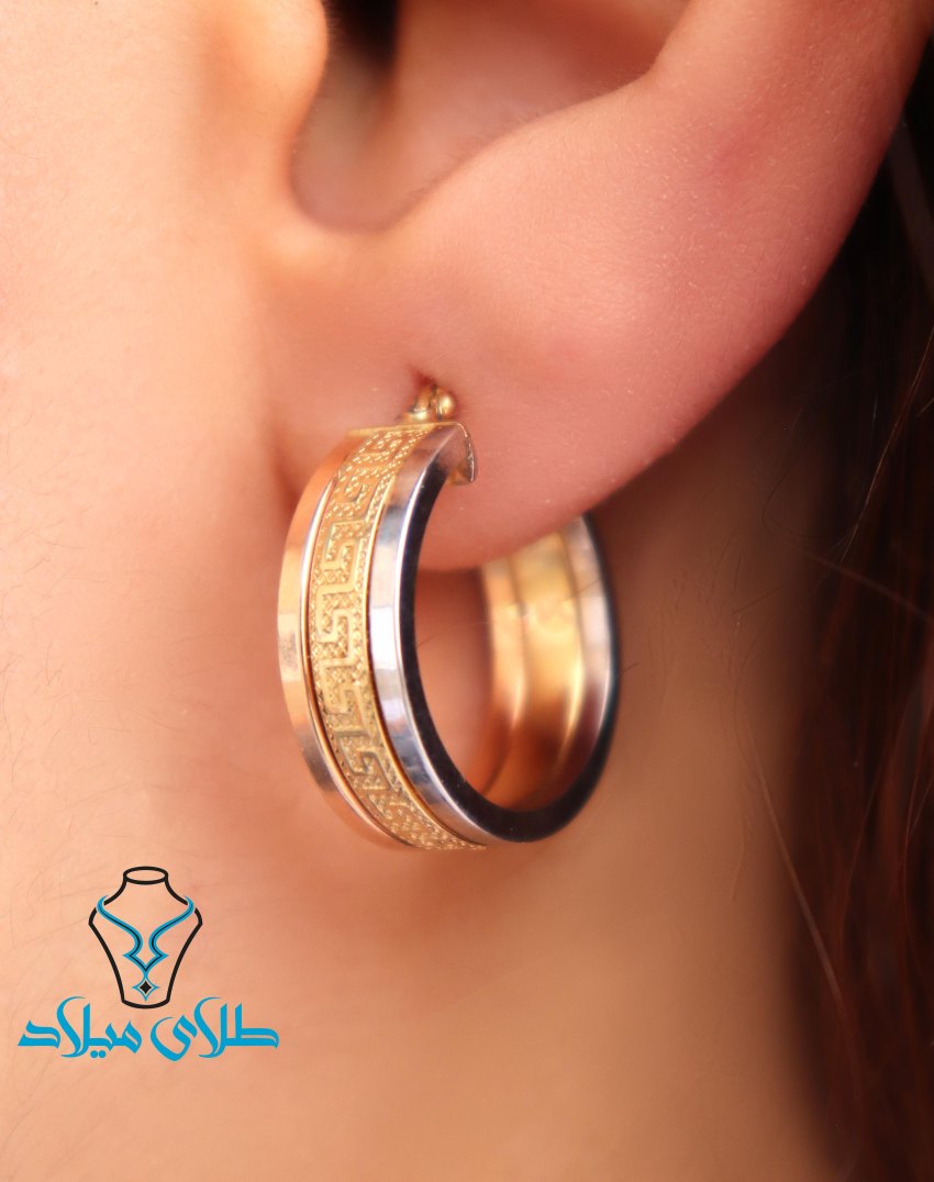 گوشواره حلقه‌ای ورساچ کد46 · گوشواره حلقه‌ ای · 18 عیار · 2.94 گرم
