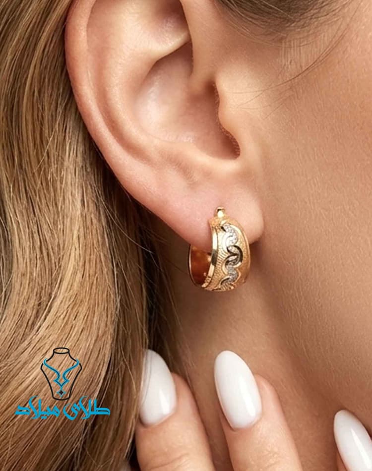 گوشواره حلقه ای زایا · گوشواره حلقه‌ ای · 18 عیار · 2.81 گرم