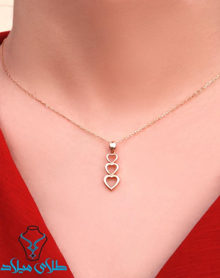 گردنبند دل‌آویز طلا · گردنبند مینیمال طلا · 18 عیار · 2.18 گرم