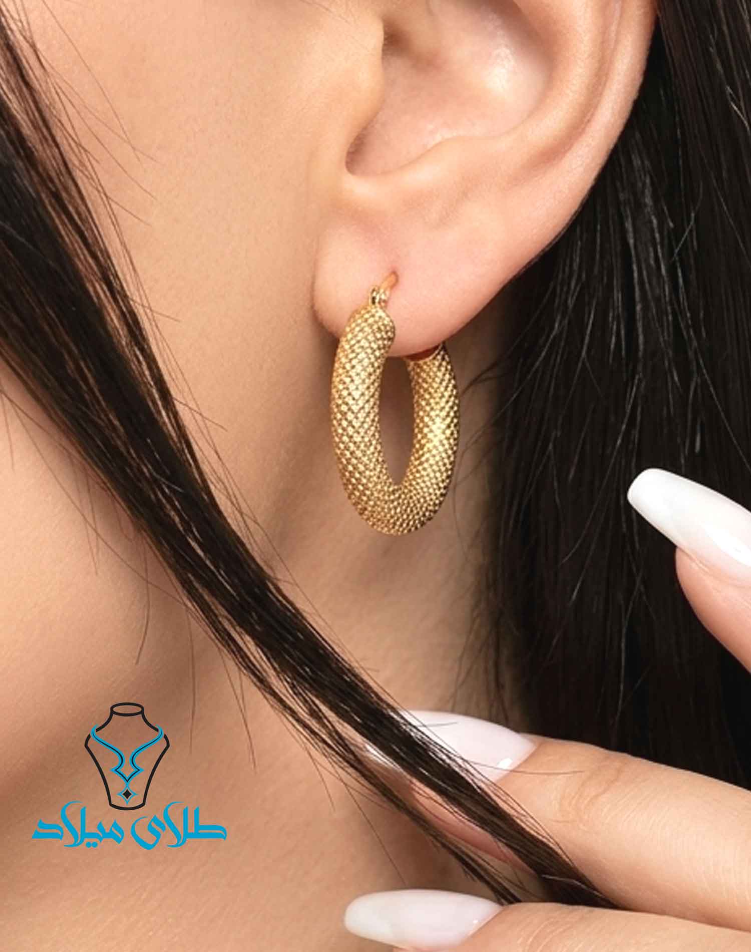 گوشواره حلقه ای کد61 · گوشواره حلقه‌ ای · 18 عیار · 1.36 گرم