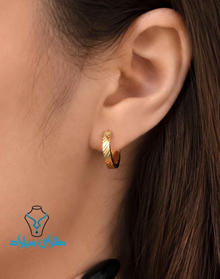 گوشواره حلقه ای کد66 · گوشواره حلقه‌ ای · 18 عیار · 2.64 گرم