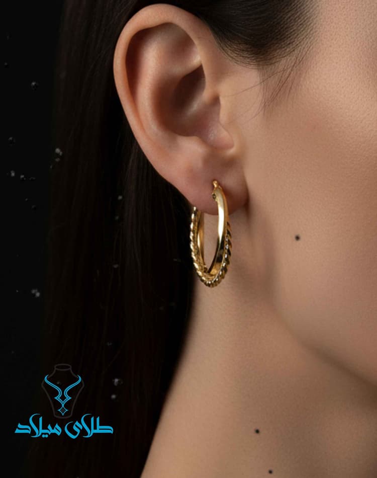 گوشواره حلقه ای کد40 · گوشواره حلقه‌ ای · 18 عیار · 1.74 گرم
