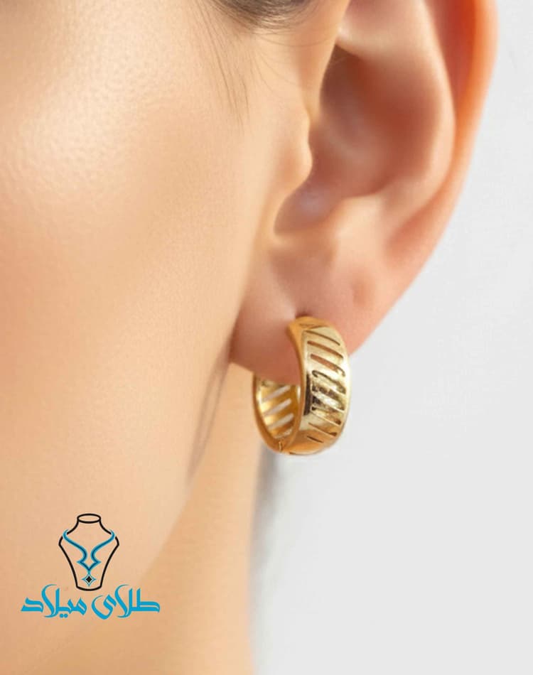 گوشواره حلقه ای کد41 · گوشواره حلقه‌ ای · 18 عیار · 1.73 گرم