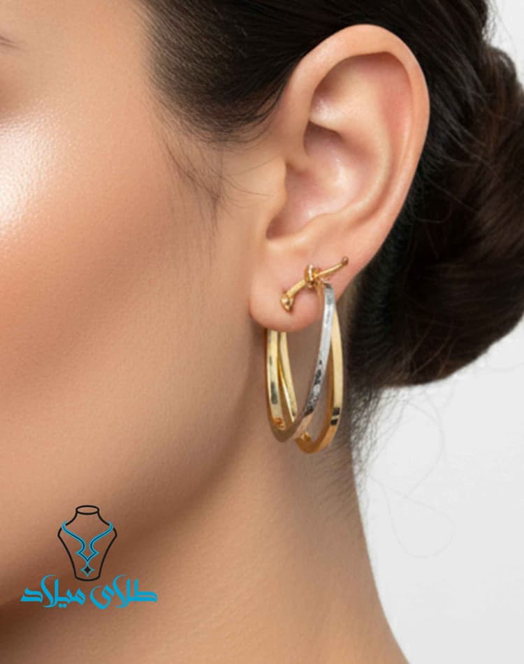 گوشواره حلقه ای کد42 · گوشواره حلقه‌ ای · 18 عیار · 2.75 گرم