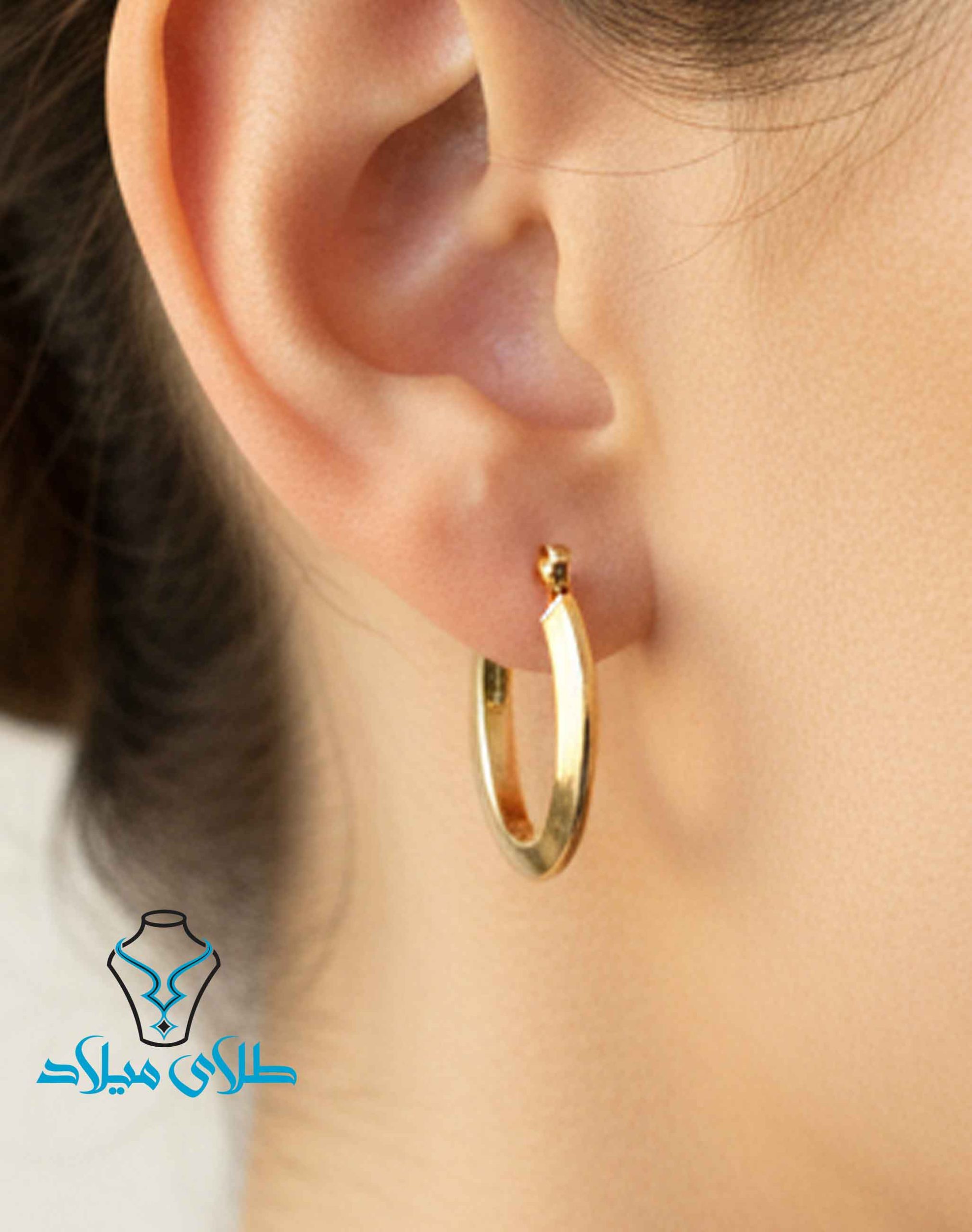 گوشواره حلقه ای کد49 · گوشواره حلقه‌ ای · 18 عیار · 1.89 گرم