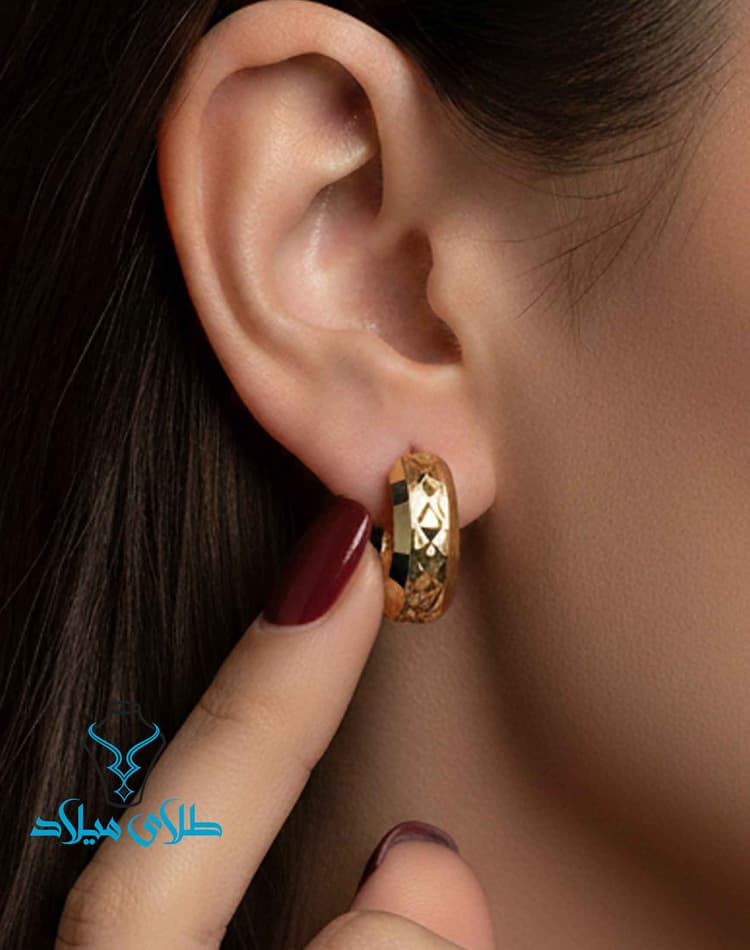 گوشواره حلقه ای کد54 · گوشواره حلقه‌ ای · 18 عیار · 1.26 گرم