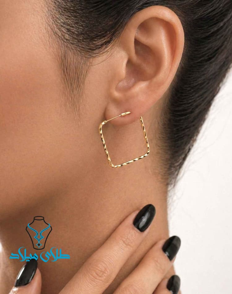 گوشواره حلقه ای کد63 · گوشواره حلقه‌ ای · 18 عیار · 1.02 گرم