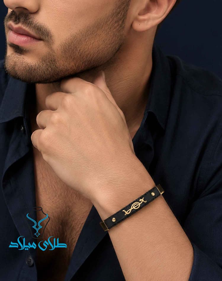 دستبند چرم مردانه کد4