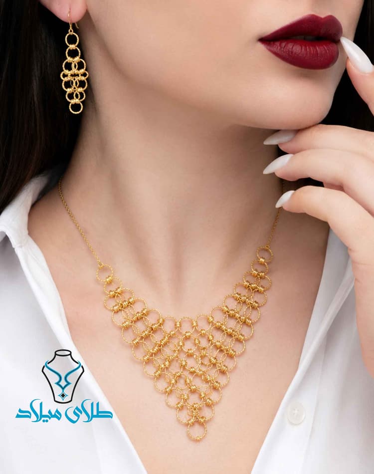 نیم ست آلبرنادو کد2 · نیم ست طلا بدون نگین · 18 عیار · 10.16 گرم