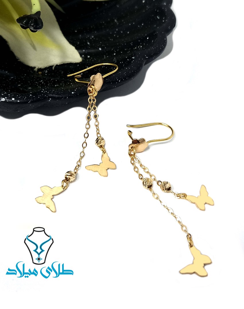 گوشواره آویز پرواز · گوشواره آویز طلا