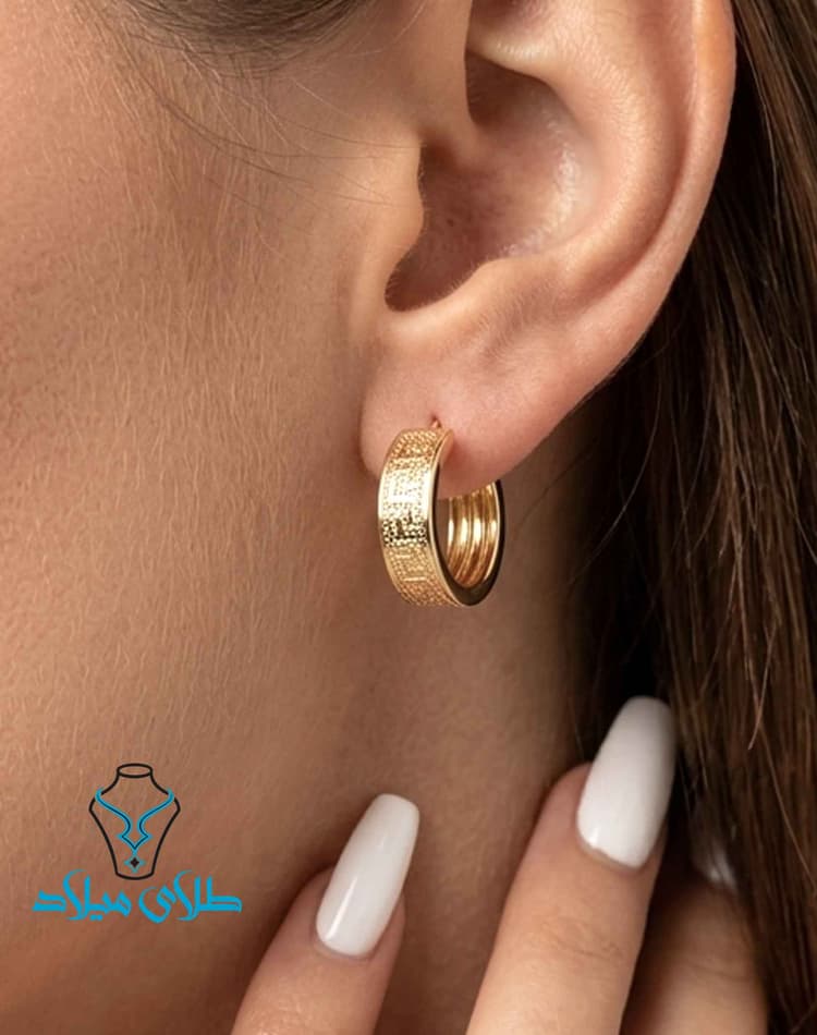گوشواره حلقه‌ای ورساچ کد58 · گوشواره حلقه‌ ای · 18 عیار · 2.32 گرم