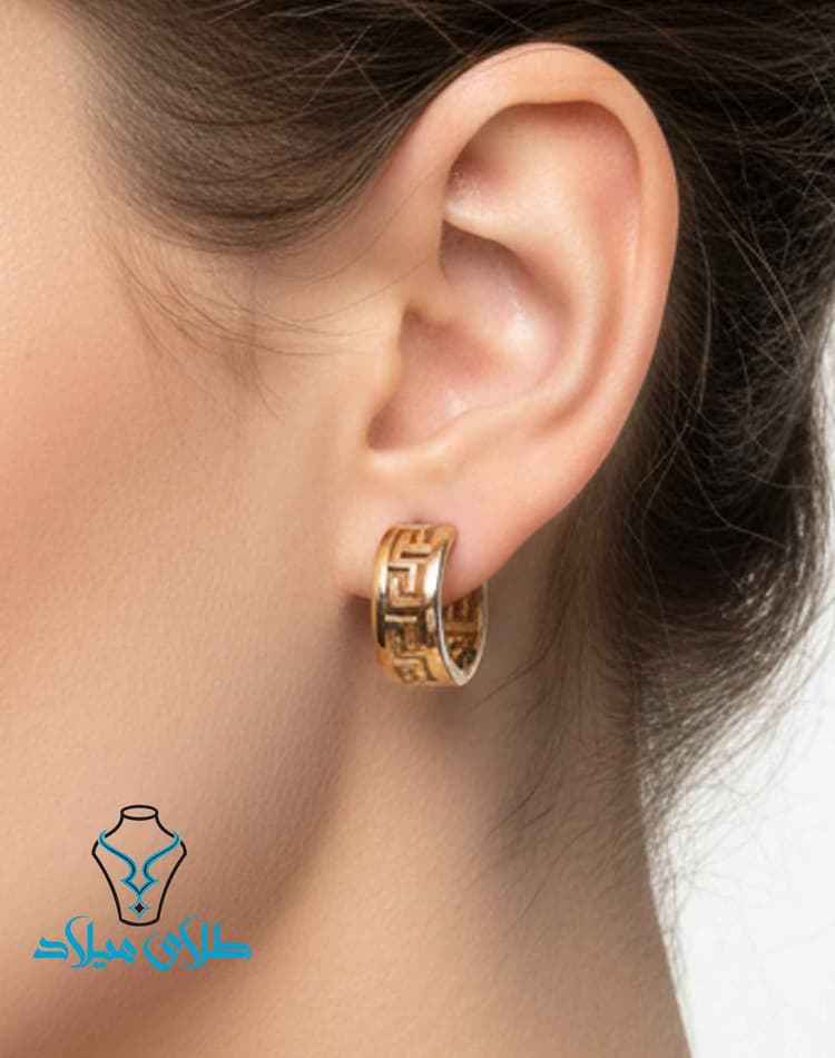 گوشواره حلقه‌ای ورساچ کد63 · گوشواره حلقه‌ ای · 18 عیار · 2.26 گرم