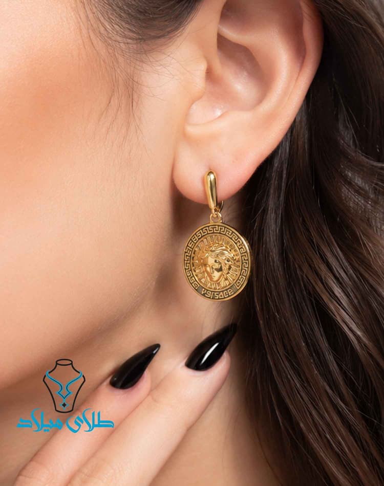 گوشواره آویز ورساچ کد8 · گوشواره آویز طلا · 18 عیار · 5.01 گرم